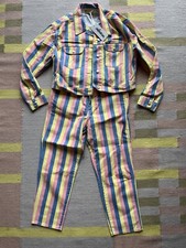 Wrangler Striped 80s 80s 60s Vintage Style Two Piece Jacket Jeans