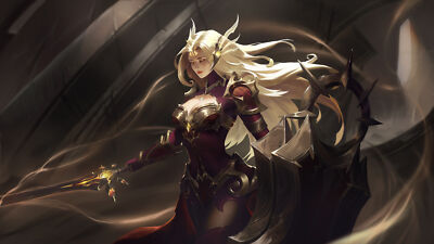 League of Legends drawing leona women blonde long hair playmat gaming mat