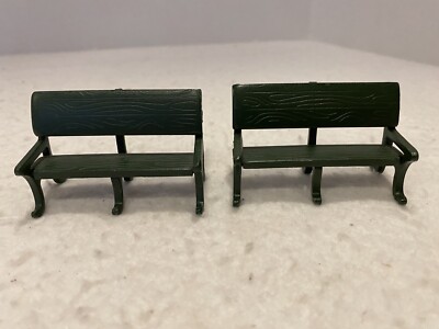 Dept 56 Heritage Village Metal Park Benches Bench Green Towns Square Park EUC