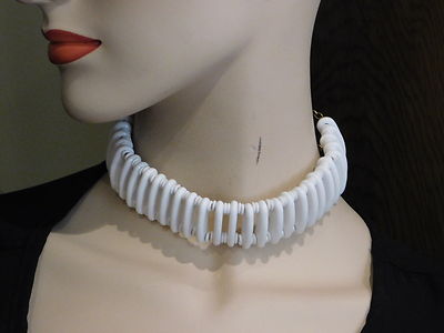 JLO Sommer Weißer Kunststoff Perlen Choker Stil 16'' Halskette 7k 44