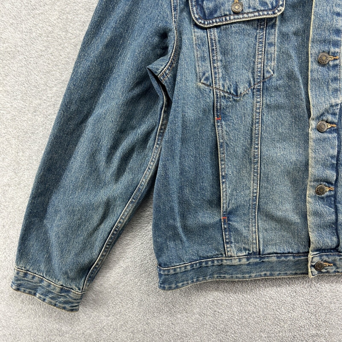 Chaps Ralph Lauren Jean Jacket Mens Large Blue Biker Trucker Chaps Ralph Lauren Jean Jacket Mens Large Blue Biker Trucker