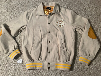 Rare Bumble Off White Corduroy Letter Jacket ''Make the First Move'' Size Small