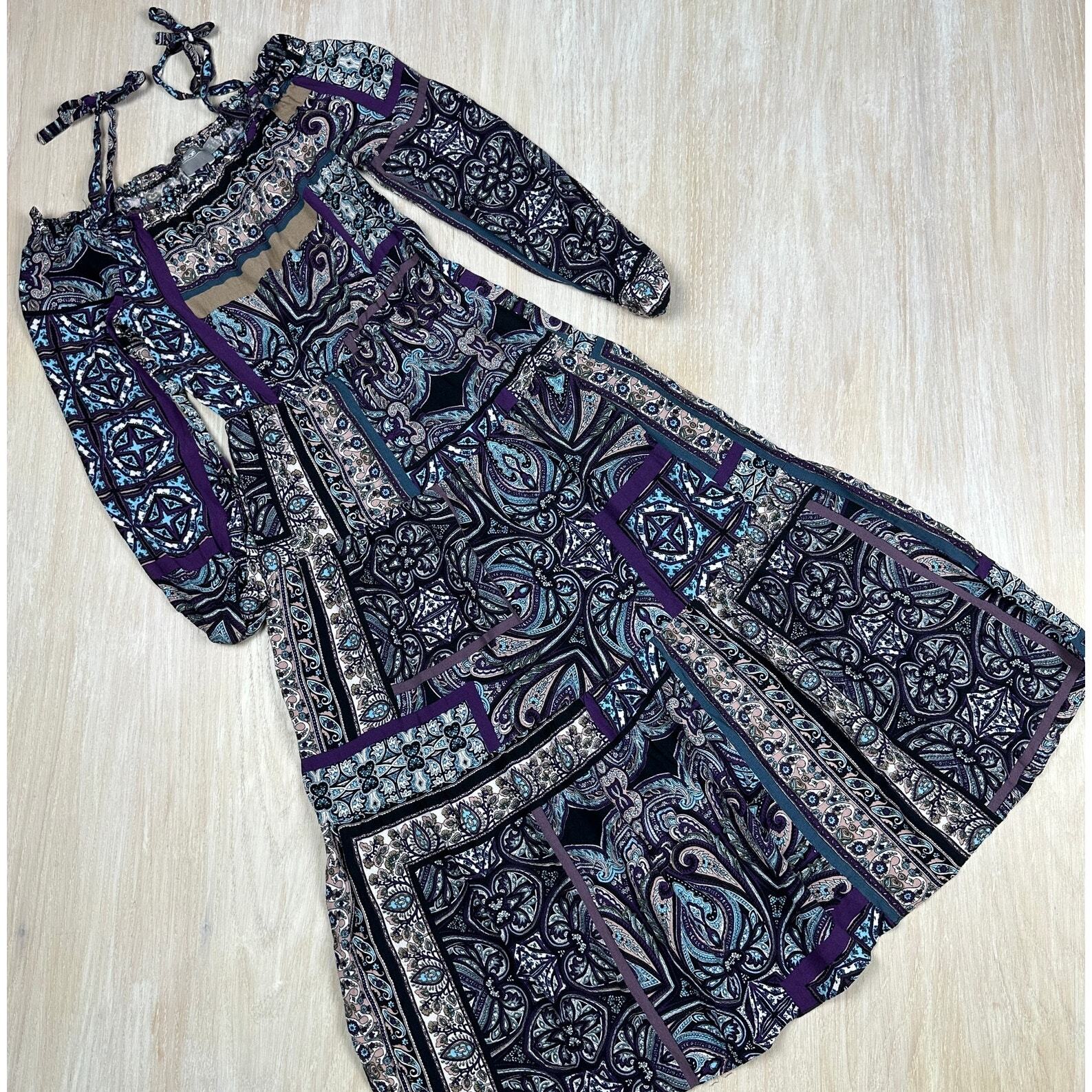 ASOS Patchwork Boho Romantic Cold Shoulder Cottag… - image 12