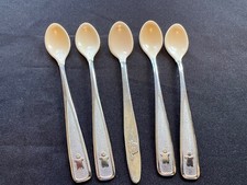 Group of 5 Infant/Baby Soft Tip SS Spoons: 4 "The First Years"  1 "Evenflo"