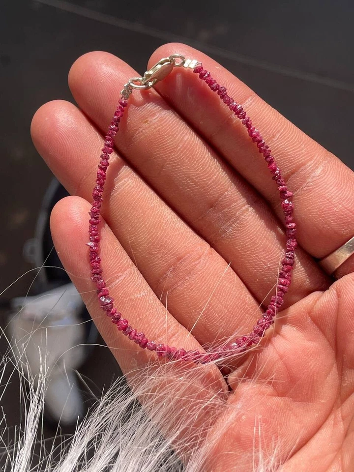 Natürliche Rohdiamantperlen Rosa Rohdiamant Perlen Erde Abgebaut Stein für Sc... - Bild 4 von 4