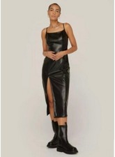 Faux Leather Midi Dress