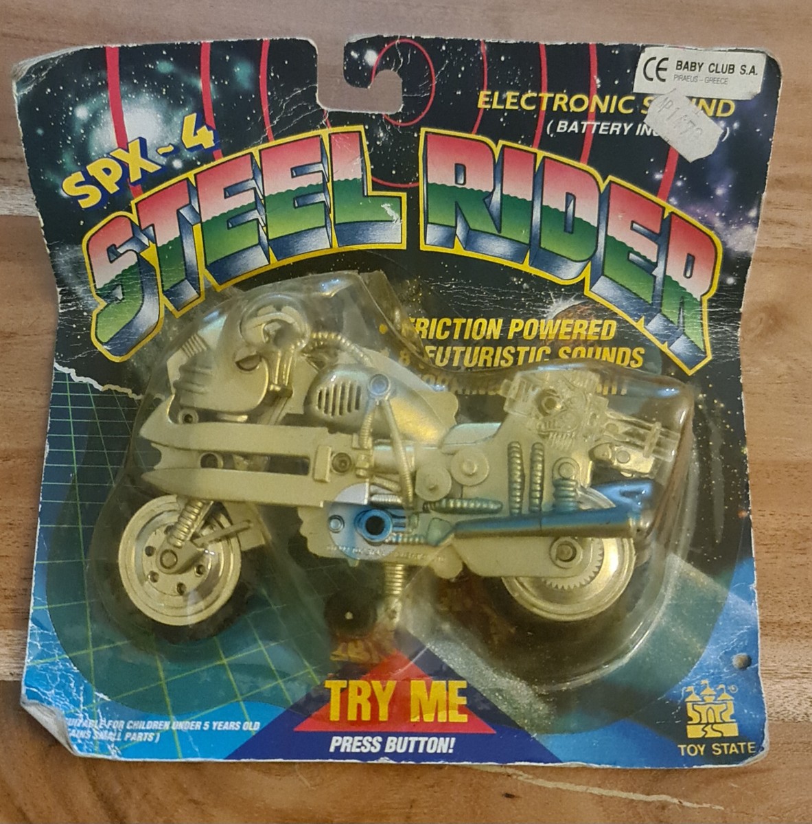 Vintage 90s TOY STATE steel rider toy motorbike friction spx