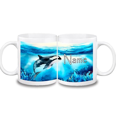 Orca Tasse Name / Keramik oder Kunststoff / Schriftart- und Farbwahl