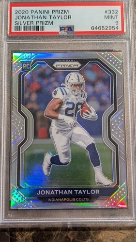 2020 Panini Prizm Jonathan Taylor  Silver Prizm Rookie #332 PSA 9