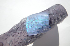 Sea Glass, Very Large Curved Piece of Pebbled Purple and Blue with Dichroic