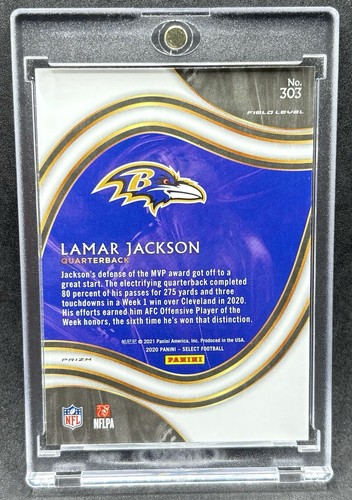 Lamar Jackson RARE REFRACTOR INVESTMENT CARD PANINI FIELD LEVEL RAVENS MVP MINT - Picture 2 of 2
