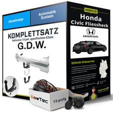 Für HONDA Civic Fliessheck IX Typ FK Anhängerkupplung abnehmbar +eSatz 13pol 12-