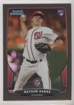 2013 Bowman Draft Chrome Black Refractor 34/35 Nate Karns #3 Rookie RC 0f6