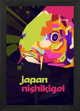 Nishikigoi Pop art Framed Wall Art Poster Canvas Print Picture