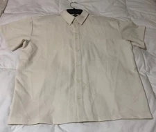 Boohoo MAN Men's Basic Technical Stretch Boxy Shirt Ecru Size XS NWT See Photos