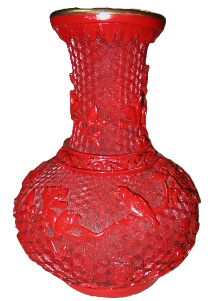 红色黄铜主中国古董花瓶| eBay