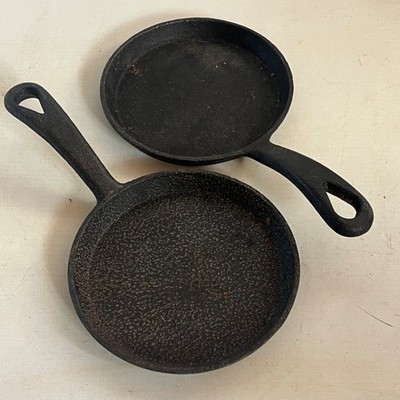 2 Stück Mini Gusseisen Pfanne 5 Zoll kleine Bratpfanne Gusseisen, Eisen Ei