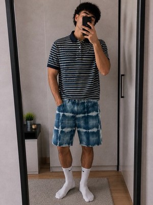 Herren Levi s Made & Crafted Shorts | Tie Dye | W30 | Premium | Blau