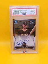 2023 Bowman Chrome ETHAN SALAS Prospect AUTO 1st RC Rookie Padres PSA 10