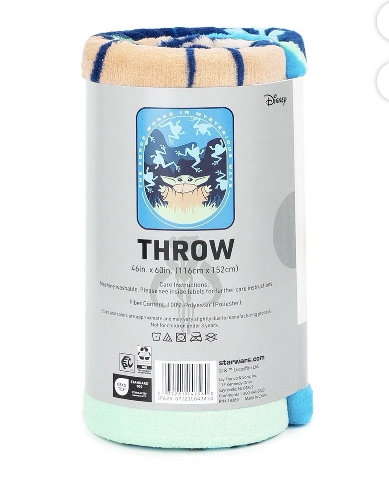 星球大战宝贝尤达超细纤维毛绒毯子! 全新! 46x60英寸 — 第 2/4 张图片