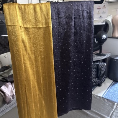Mustard yellow and purple stone Dot Premium Dubai silk Rectangle Scarves Lot of2