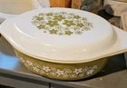 Vintage Pyrex Covered Casserole Dish Spring Blossom Crazy Daisy