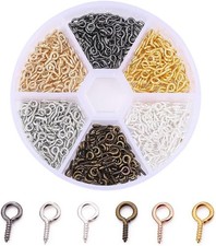 600Pcs 8 X 4 Mm Small Screw Eye Pins, Eye Pins Hooks, Eye Screw Hooks, Threaded