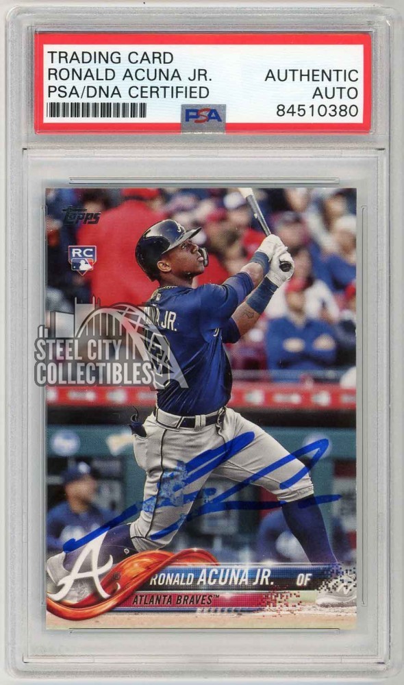 Ronald Acuna Jr 2018 Topps Update Autograph Rookie Card #US250 PSA/DNA (Smear)