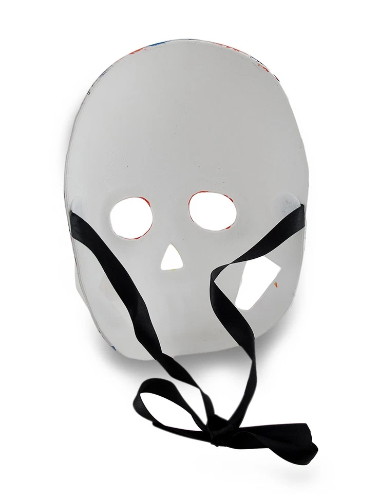 Zeckos Colorful Sparkling Rainbow Striped DOD Sugar Skull Style Mask - Image 3 of 3