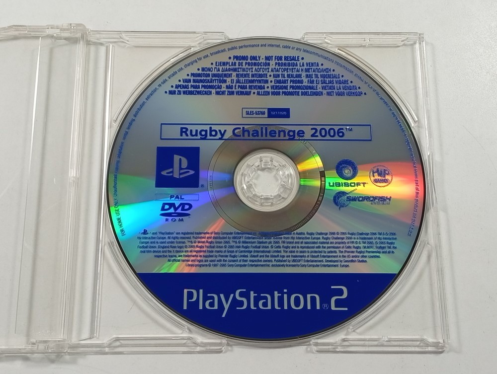 RUGBY CHALLENGE 2006 SONY PLAYSTATION 2 (PS2) PAL-EURO OCCASION (PROMO ONLY)