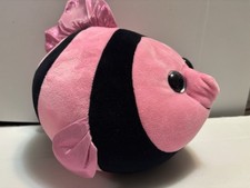 Gilly 2013 TY Beanie Ballz medium pink and black Tropical Fish FAST SHIPPING