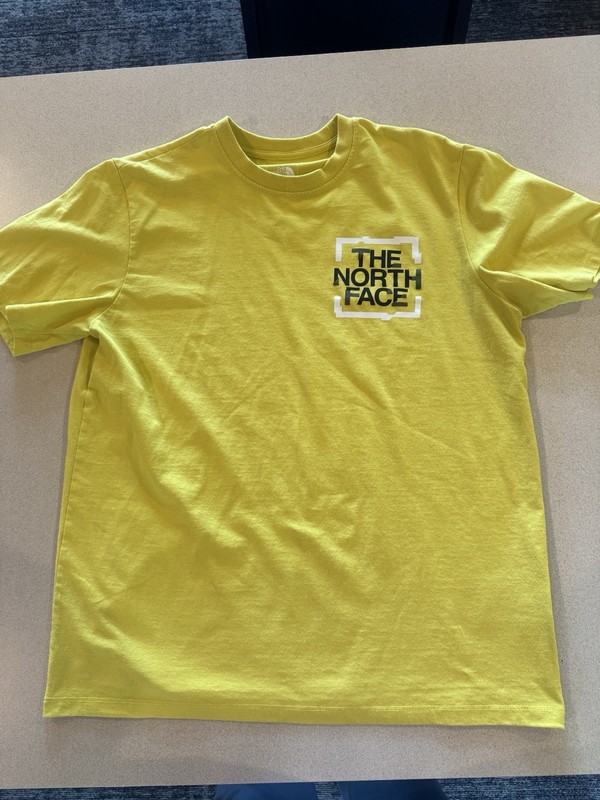 The North Face Yellow Graphic Logo Print Crew Neck Short Sleeve Men’s L Tee