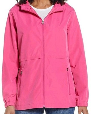 WP Weatherproof Women's Bright Pink Lightweight Full Zip Rain Jacket