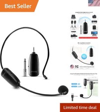 Rechargeable Wireless Headset Microphone, 160ft Range, Perfect for Performances
