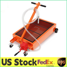 151720 Low Profile Portable Oil Drain Pan With 12v110v Electric Pump Wheel