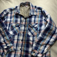 Vintage 60s Frostproof Insulated Flannel Shirt Size XL USA Heavy Woven Cotton