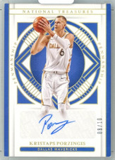 2020-21 Panini National Treasures Kristaps Porzingis Penmanship Gold /10