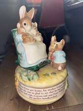 Beatrix Potter “When Peter Got Home” Music Box – Working, Border Fine Arts