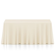 10 Pack 90" x 132" Rectangular Polyester Fabric Tablecloths for Wedding - Ivory