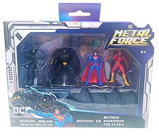 DC Comics Metal Force Team Up 4-Pack Batman Superman Flash Brainiac Figure Set