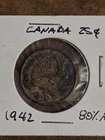 CANADA 1942 25 CENTS QUARTER KING GEORGE VI CANADIAN SILVER COIN