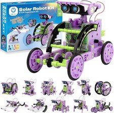STEM Solar Robot Kit - 12 Models to Build for Kids Aged 8-14, 190 Pieces