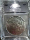 1923 Peace Silver Dollar $1 – ICG Genuine – 90% Silver – Nice Eye Appeal