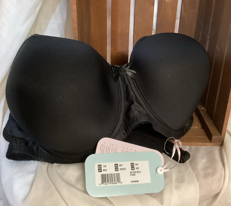 Freya Black Pure Nursing T-Shirt Bra NWT 36DDD (UK 36E) Flexi Wire Support - Image 2 of 4