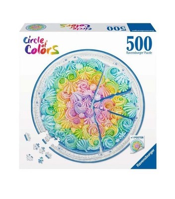 BNIB! Ravensburger  Rainbow Cake  500 Pc.JgswPuzzle CIRCULAR!  Ships Fast!