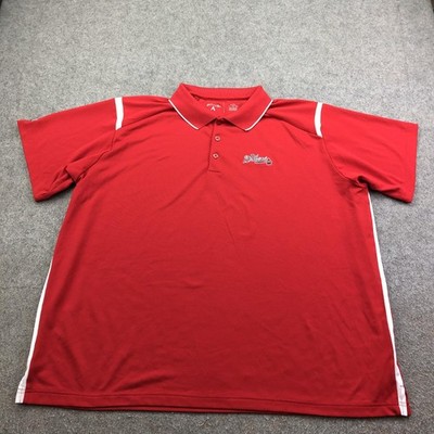 Atlanta Braves Polo Shirt Mens 2XL Red MLB Baseball Antigua Short Sleeve