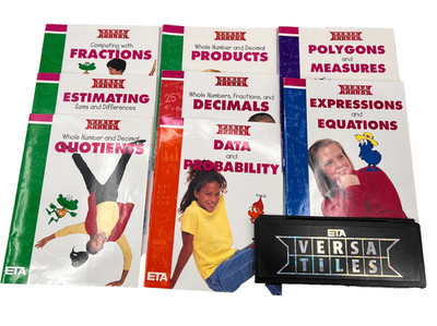 1 ETA Versa Tiles Math Level 5 - 8 Books & Answer Case Set Homeschool Enrichment