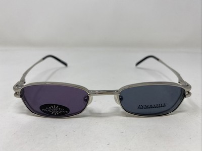 Innovative IMFT10 Shiny Silver 46-19-140 Metal Eyeglasses Frame w/ Clip-on MH73