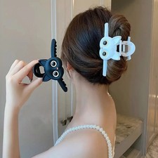 Kawaii Cute Cat Hair Clip Big Eye Black White Hairpin Gift Women Girls
