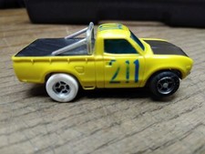Vtg AFX Aurora HO Scale Slot Car Datsun 211 Baja Yellow Pick Up Truck Works 